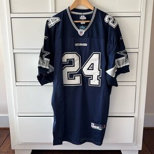 NWT Authentic NFL Dallas Cowboys Navy Blue Jersey 24 Barber Size 52